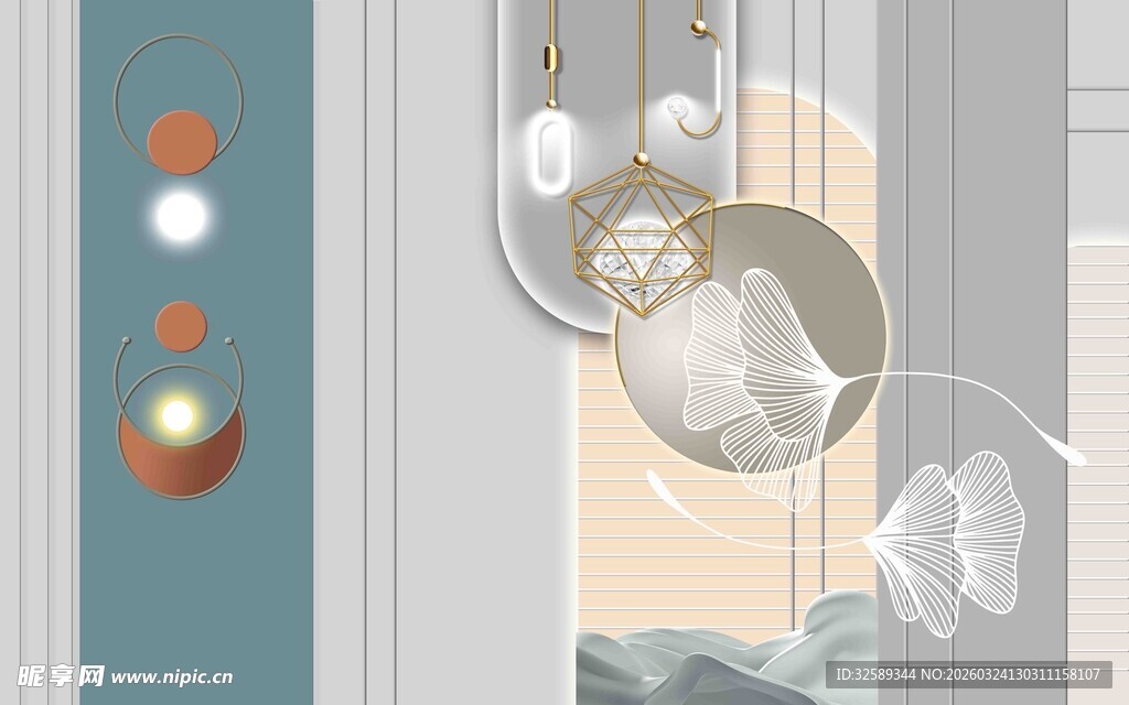 梦幻云朵吊灯室内装饰图