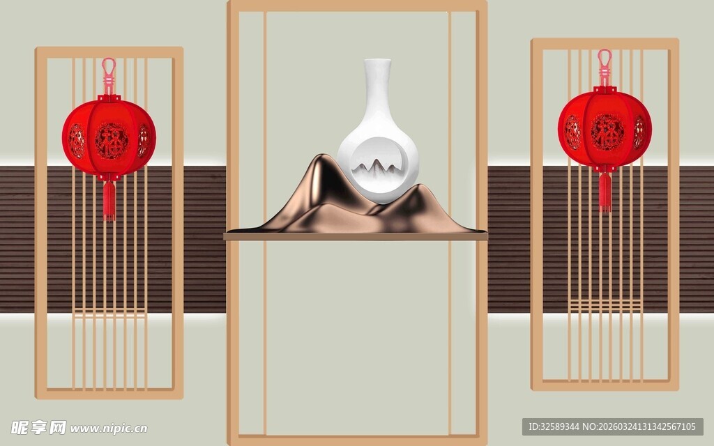 中式简约风室内装饰摆件