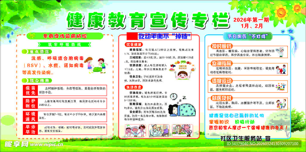 健康教育宣传展板展示