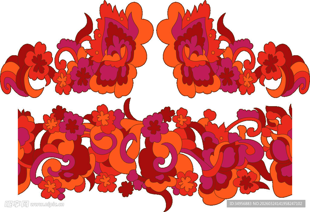 绚丽多彩中式传统花纹图案