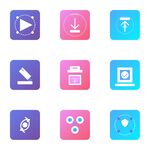 多彩扁平化应用功能图标