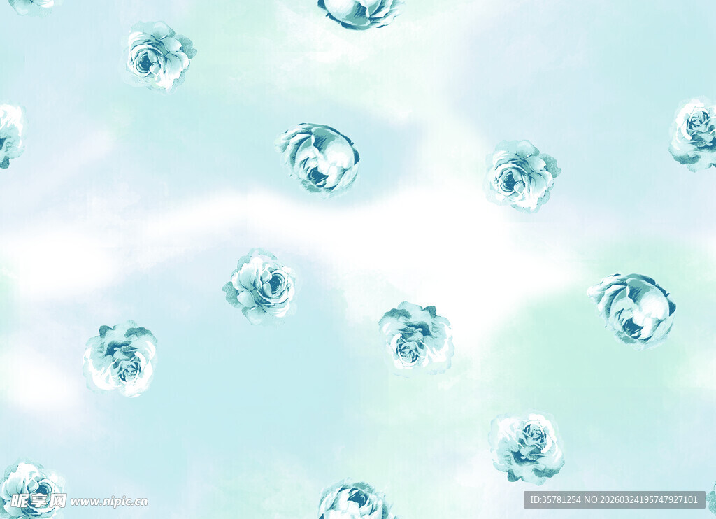 梦幻蓝调宝石散布画面