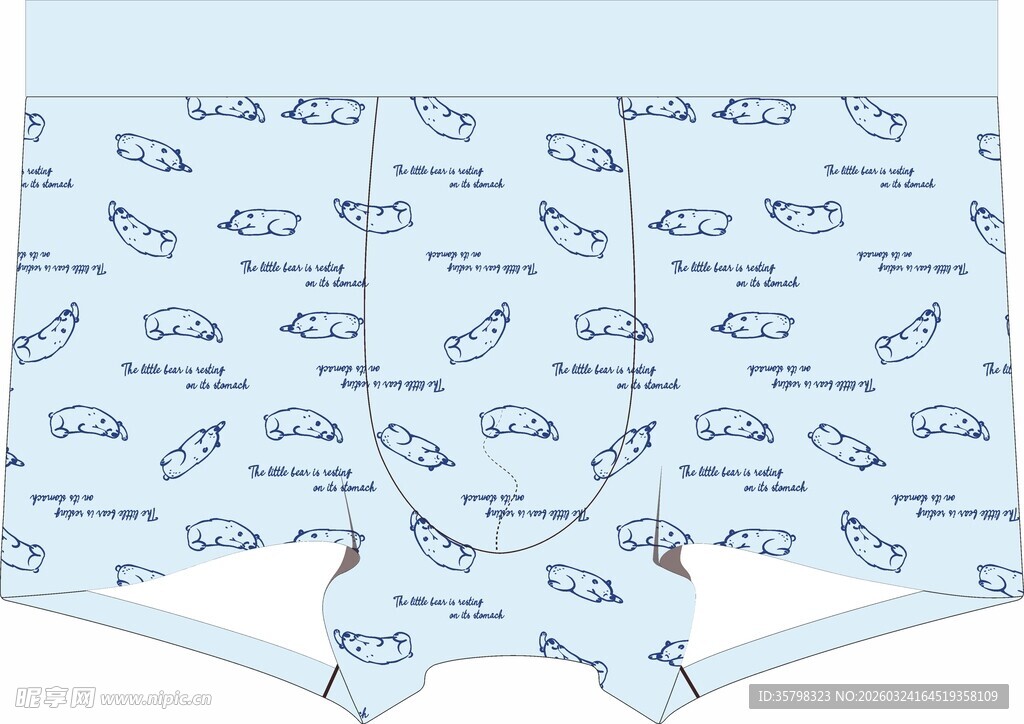 卡通图案婴儿连体衣内裤设计