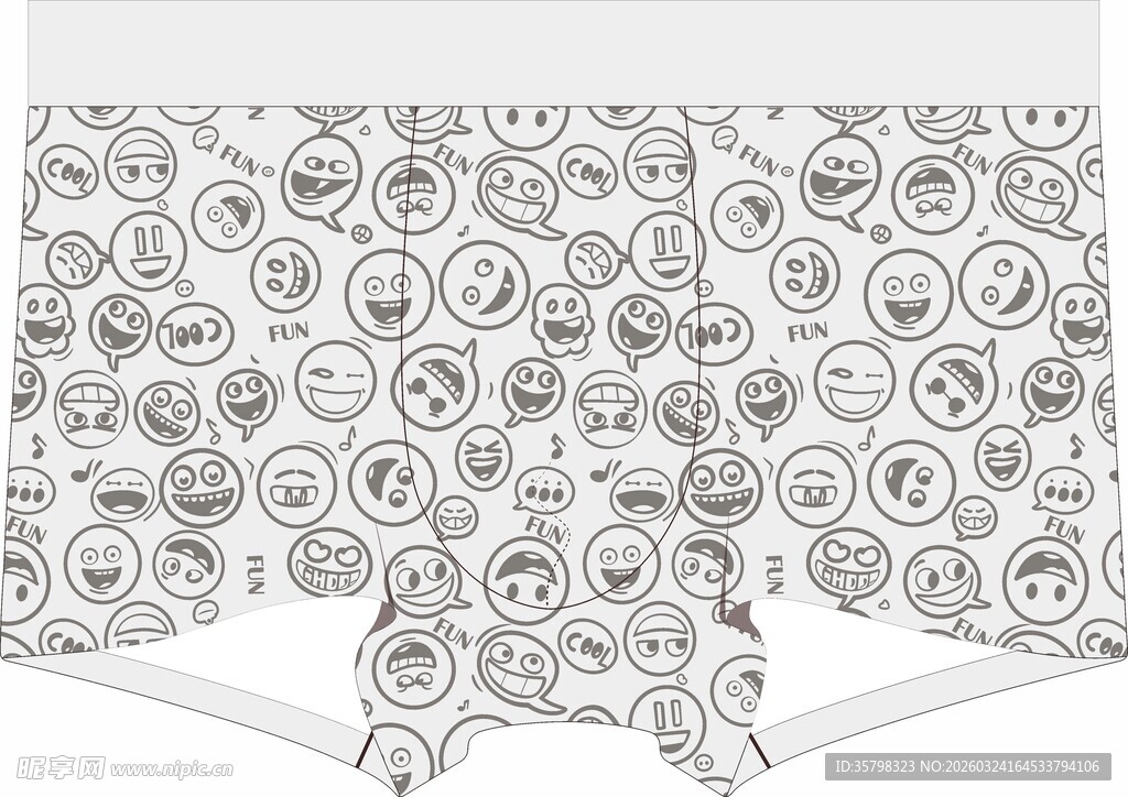 卡通图案男士男童平角内裤设计印