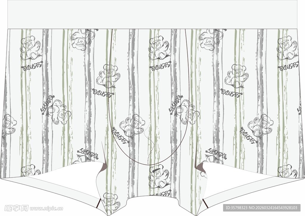 简约树木图案设计儿童内裤动物