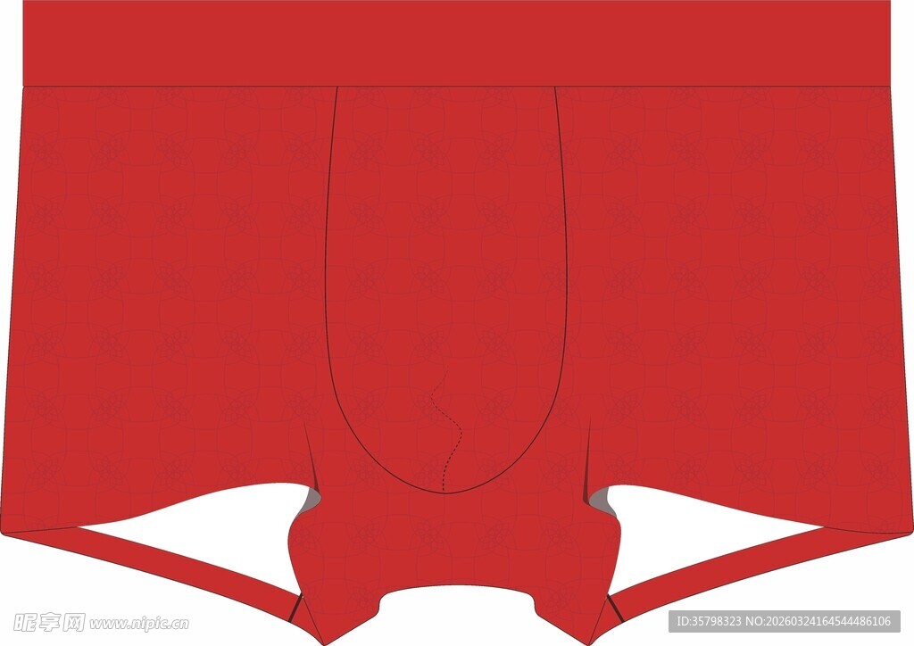 红色男士平角内裤