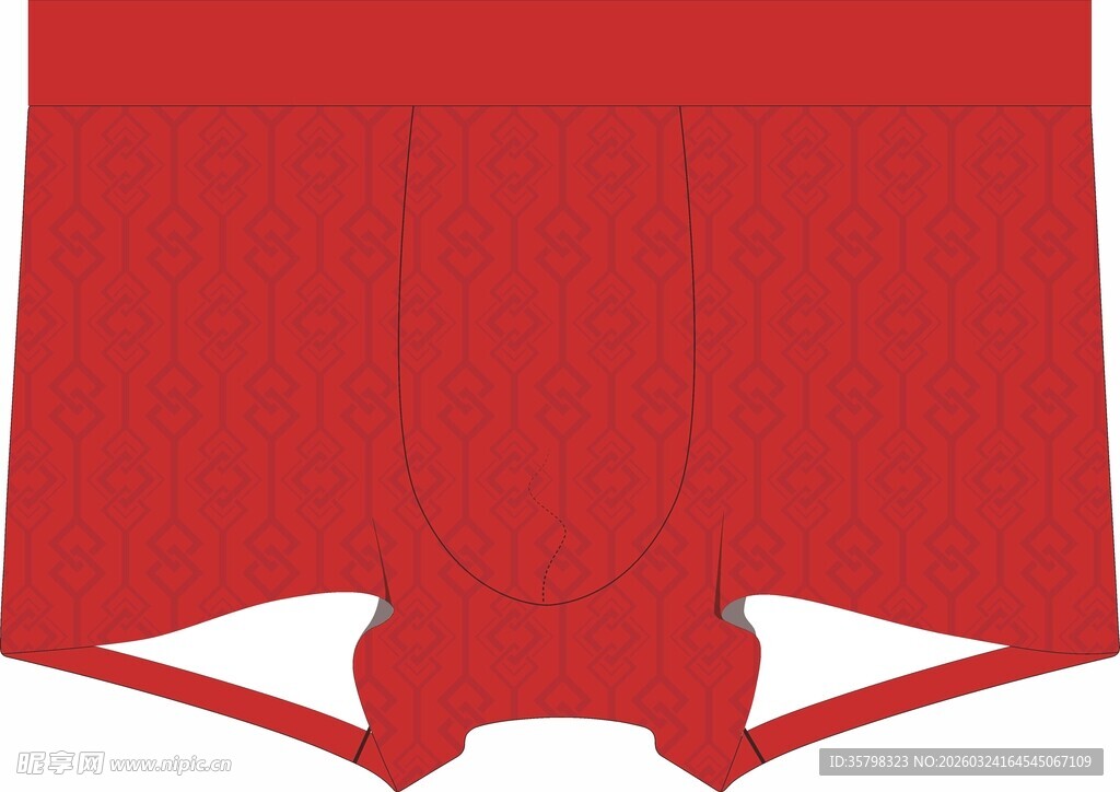 红色男士平角内裤