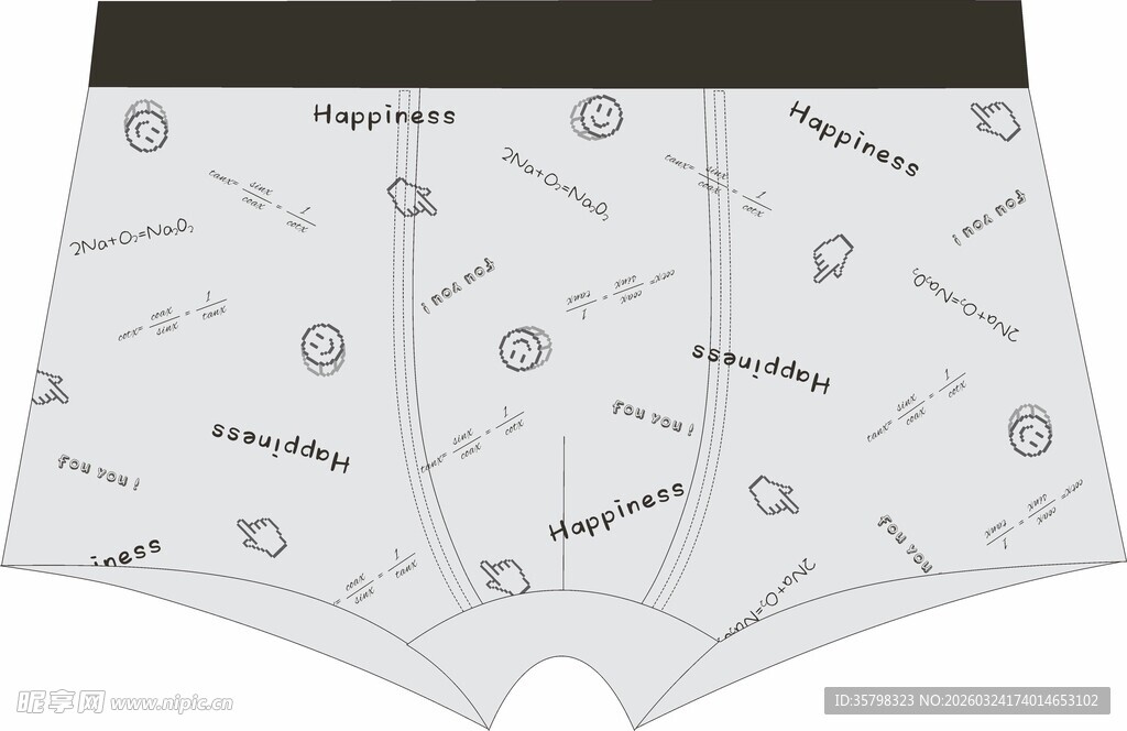 男士印花平角内裤