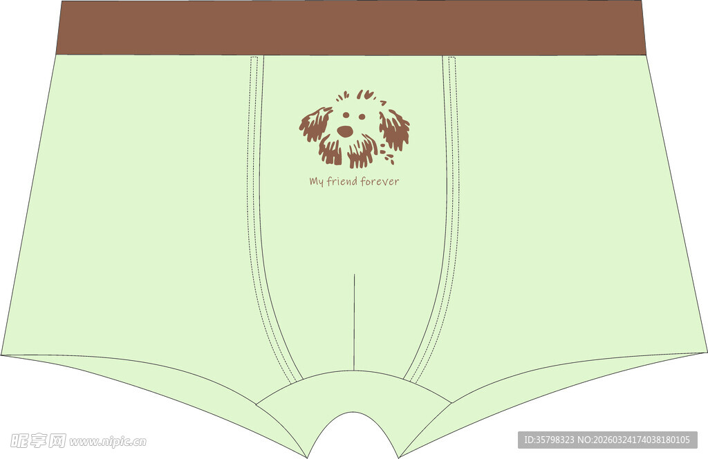 男士卡通图案平角内裤