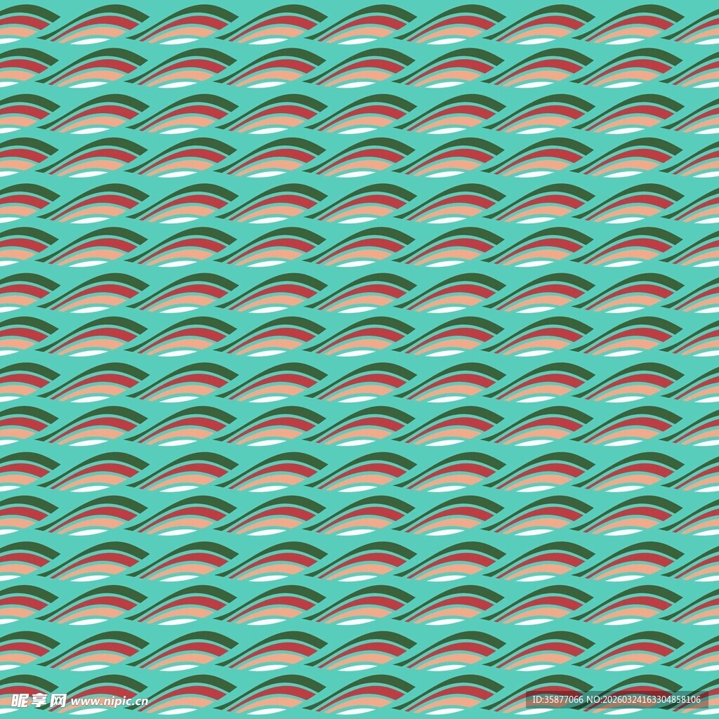 蓝绿相间鱼鳞纹图案