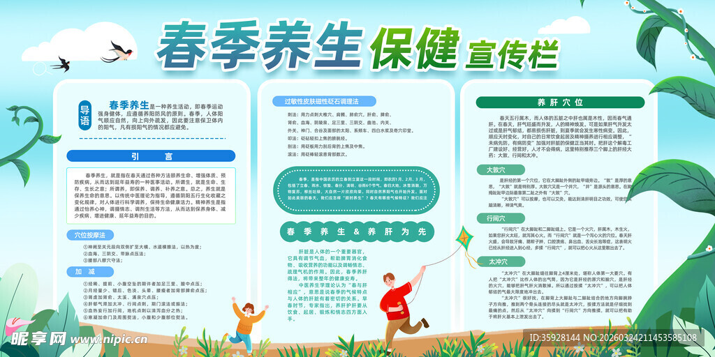 春季养生知识宣传栏