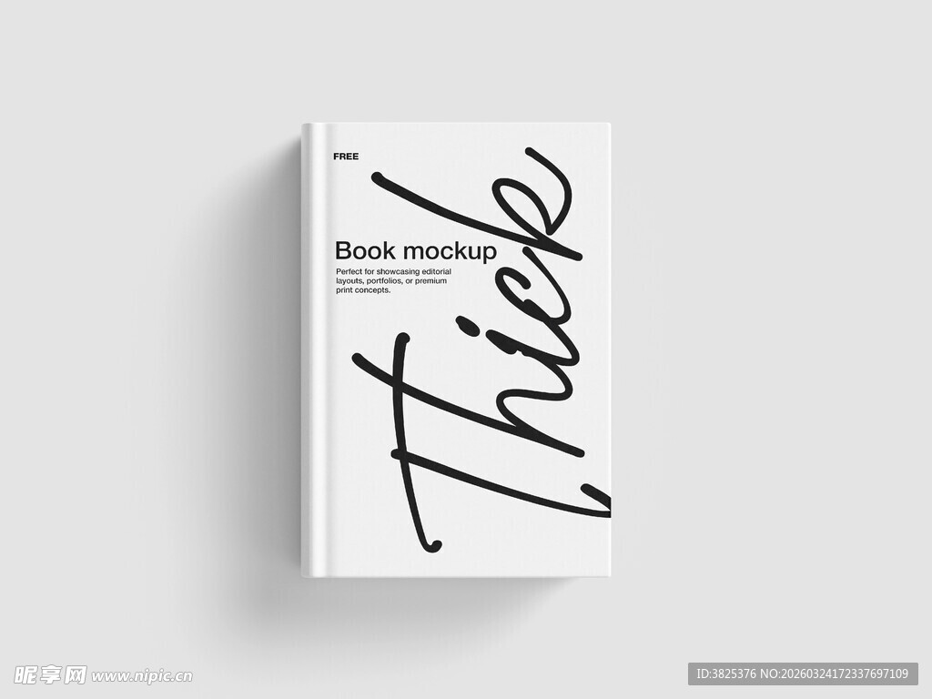 简约书籍封面设计展示样机