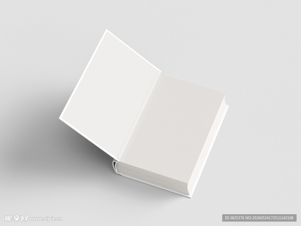 空白翻开书本模型样机