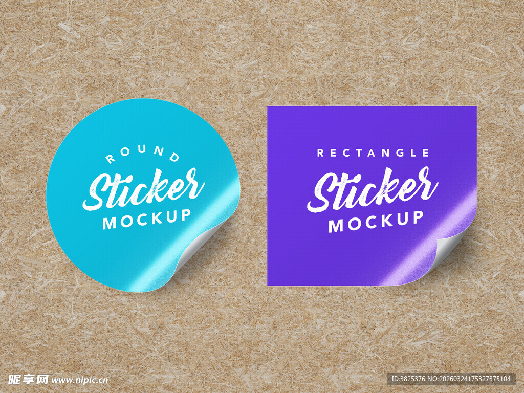 圆形方形贴纸展示样机