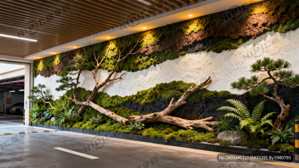 客户需要设计一面植物墙。植物墙