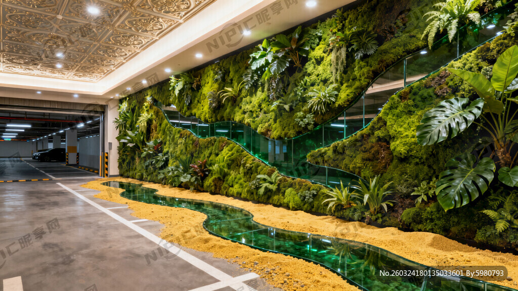 客户需要设计一面仿真永生植物墙