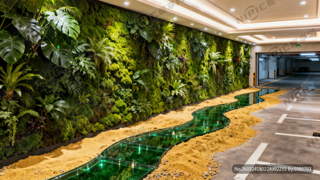 客户需要设计一面仿真永生植物墙