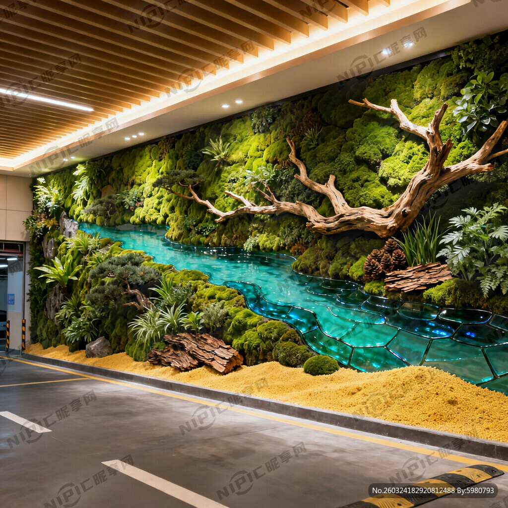 用永生苔藓、干树枝、漂流木、松