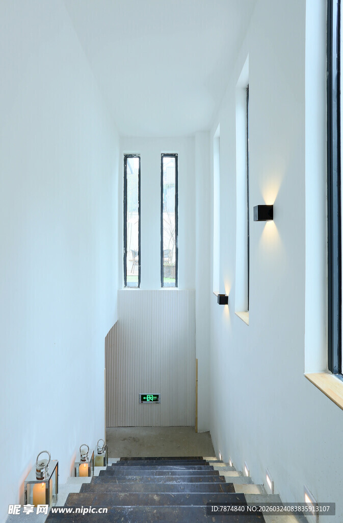 简约白色系走廊室内空间