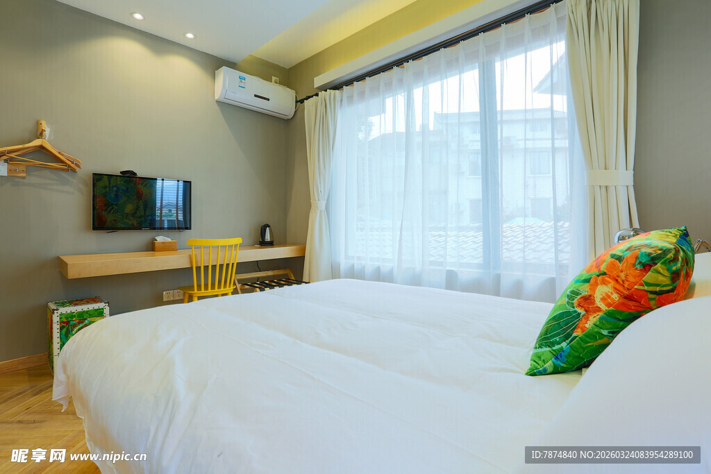 温馨简约风卧室室内场景