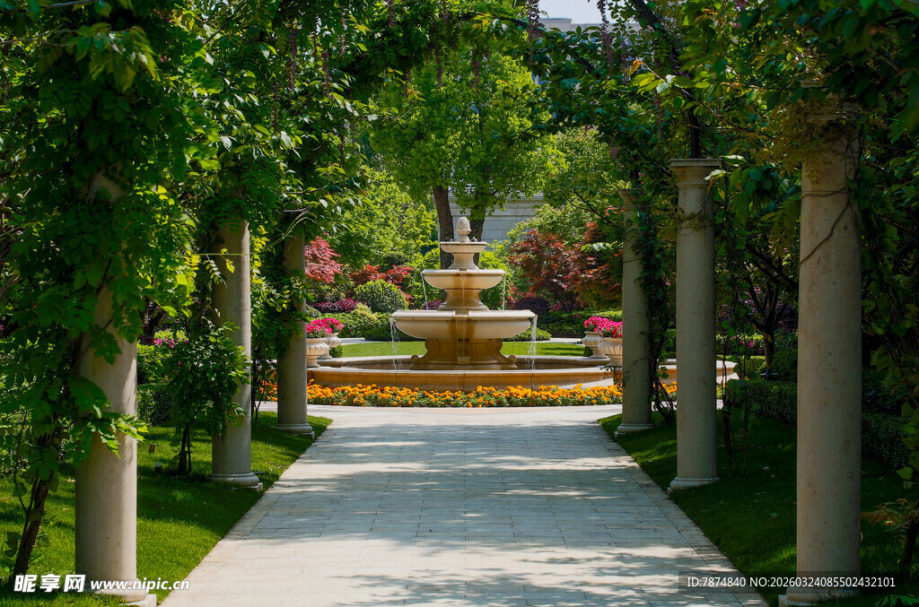 幽静雅致的园林景观小道