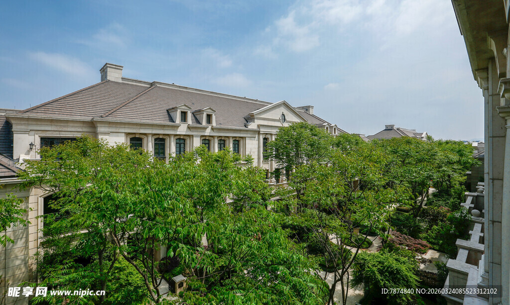 绿树环绕的豪华别墅