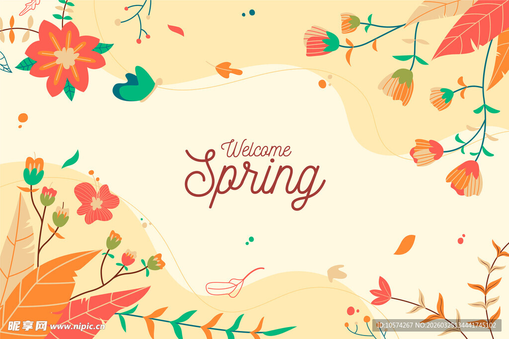 春日花卉背景图