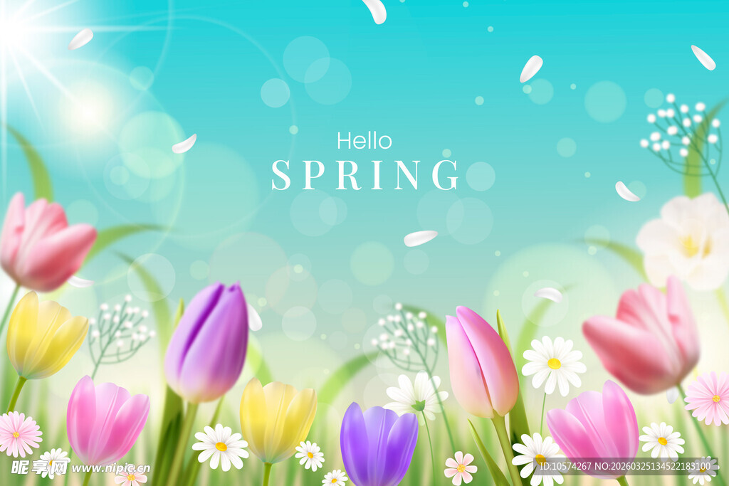 春日烂漫花卉图