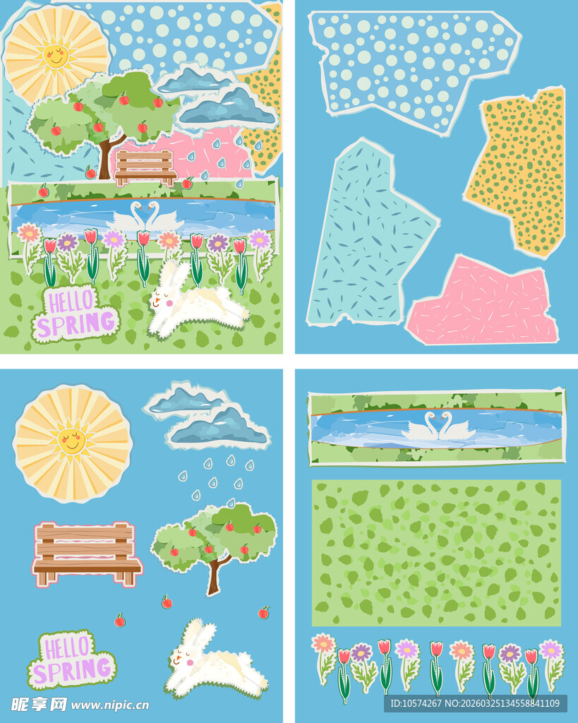 户外休闲场景矢量插画素材