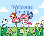 欢迎春天的蘑菇仙境