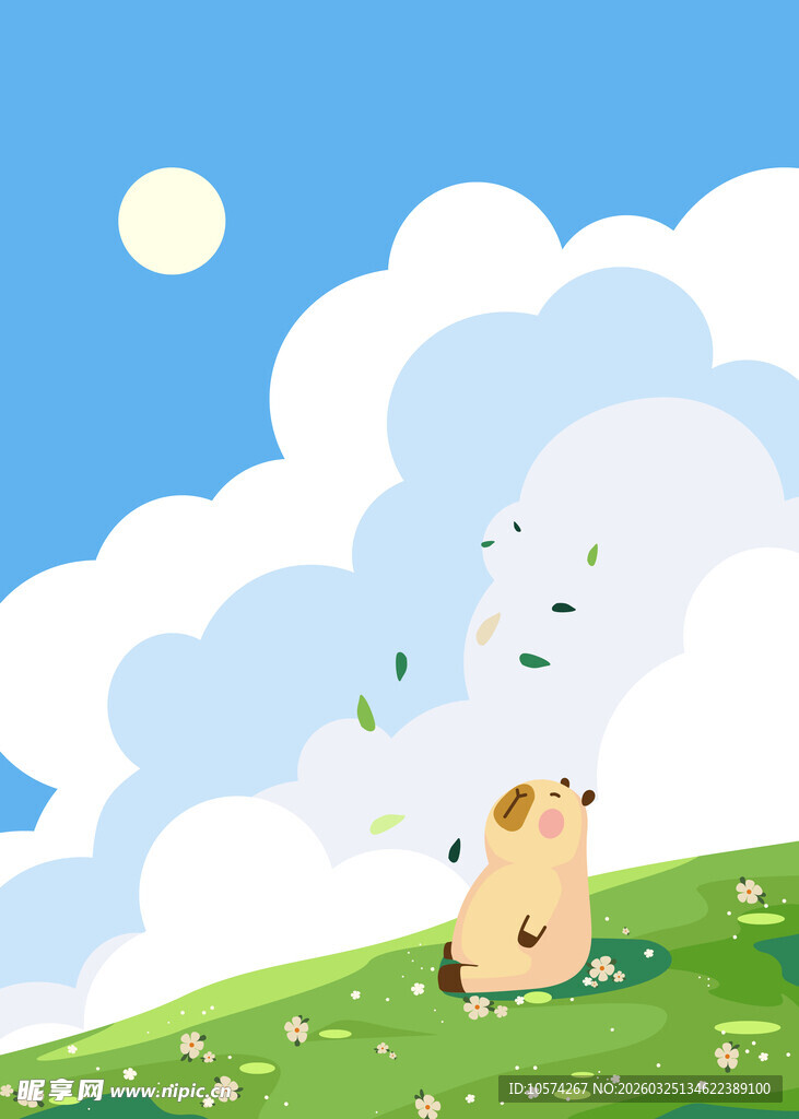 小兔赏云享惬意田园时光