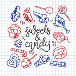 手绘甜蜜糖果图案集合
