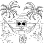 沙滩吊床度假惬意时光