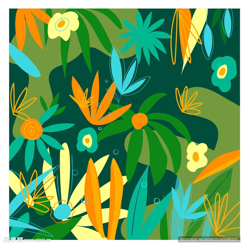 热带植物花卉图案设计