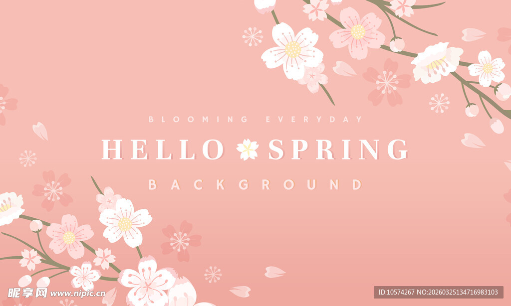 粉色春日桃花背景图