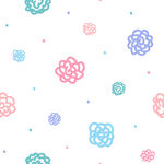 多彩花朵波点图案背景