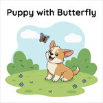 柯基与蝴蝶的温馨画面