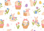 复活节主题可爱兔子彩蛋图案