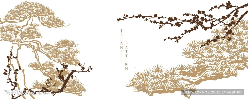 中式水墨松树装饰画