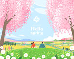 春日浪漫野餐场景