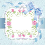 玫瑰蝴蝶结边框