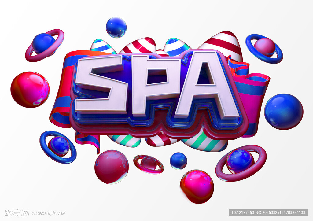 多彩立体SPA主题装饰元素