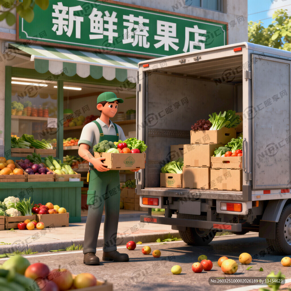 物流配送图片 有货车、配送人员