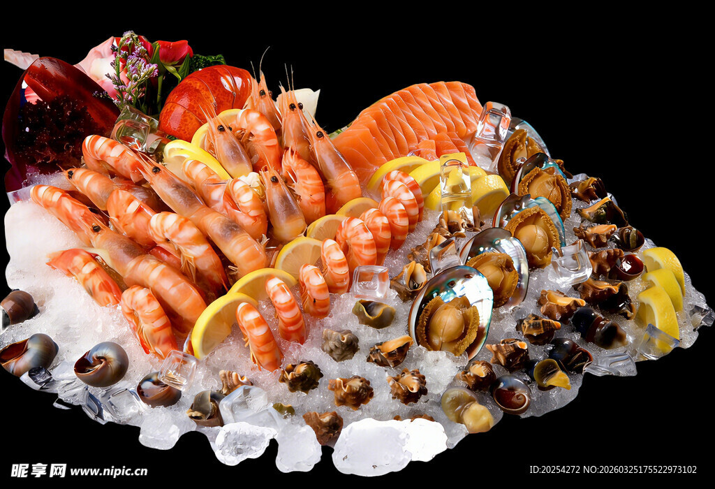 海鲜拼盘冰鲜美味盛宴