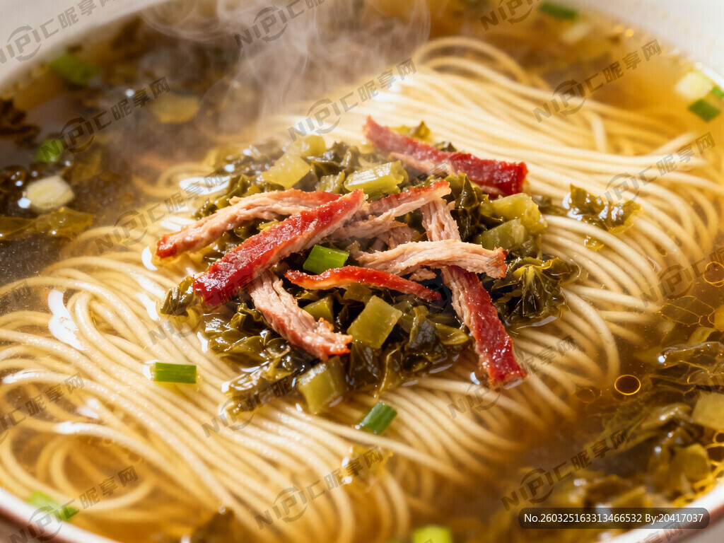 雪菜肉丝面带汤