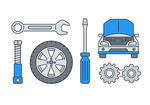 汽车维修工具与部件图标