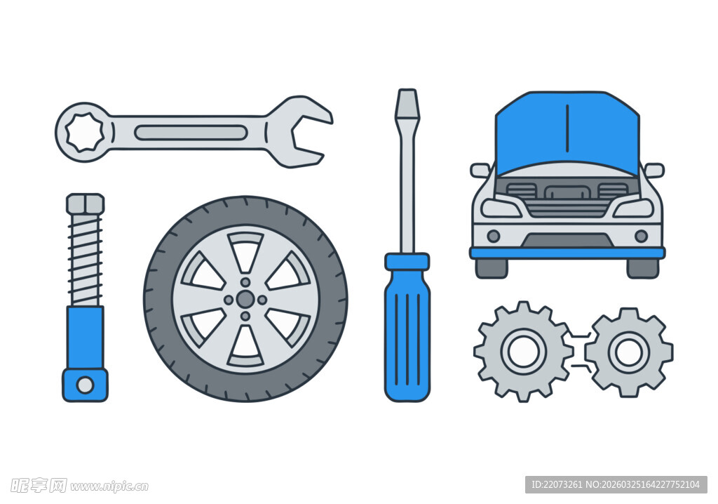 汽车维修工具与部件图标