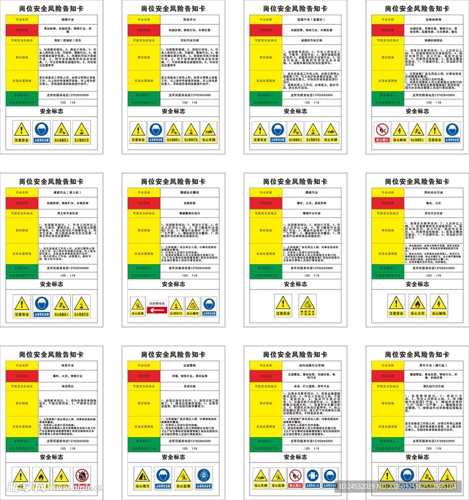 矿山岗位风险告知卡