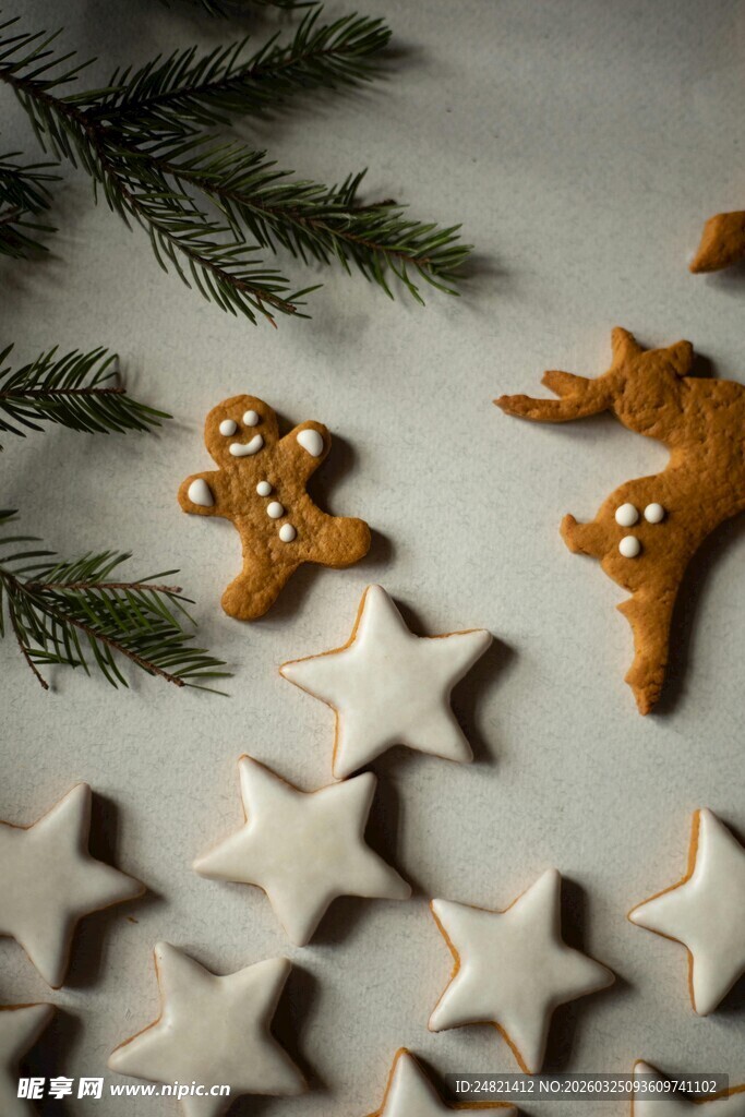 圣诞姜饼与星形饼干
