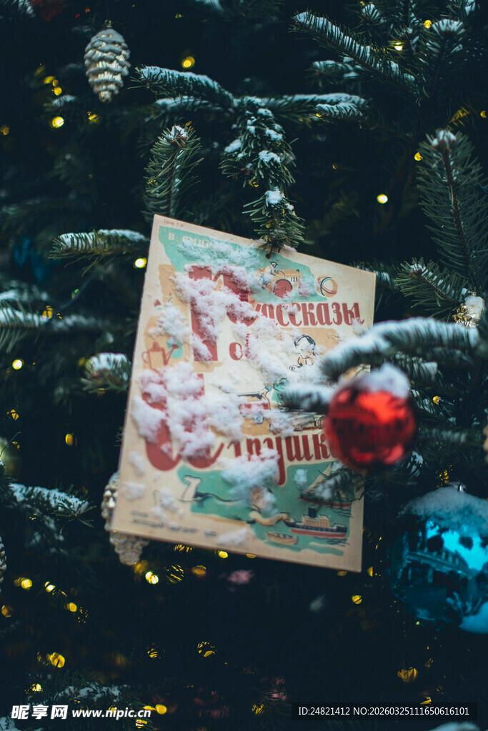 圣诞装饰与复古卡片